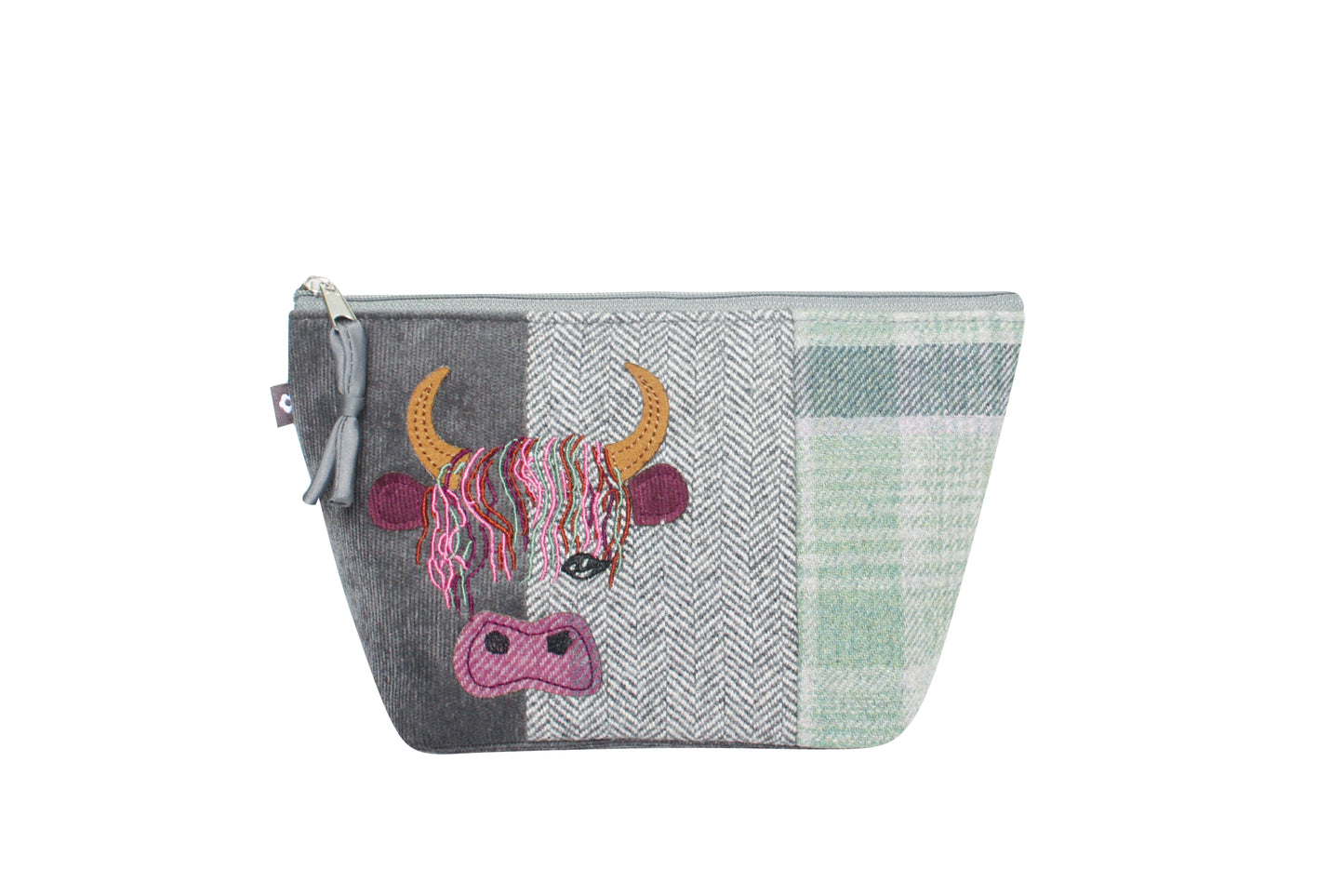 Earth Squared Tweed Highland Cow Simple Make Up Bag