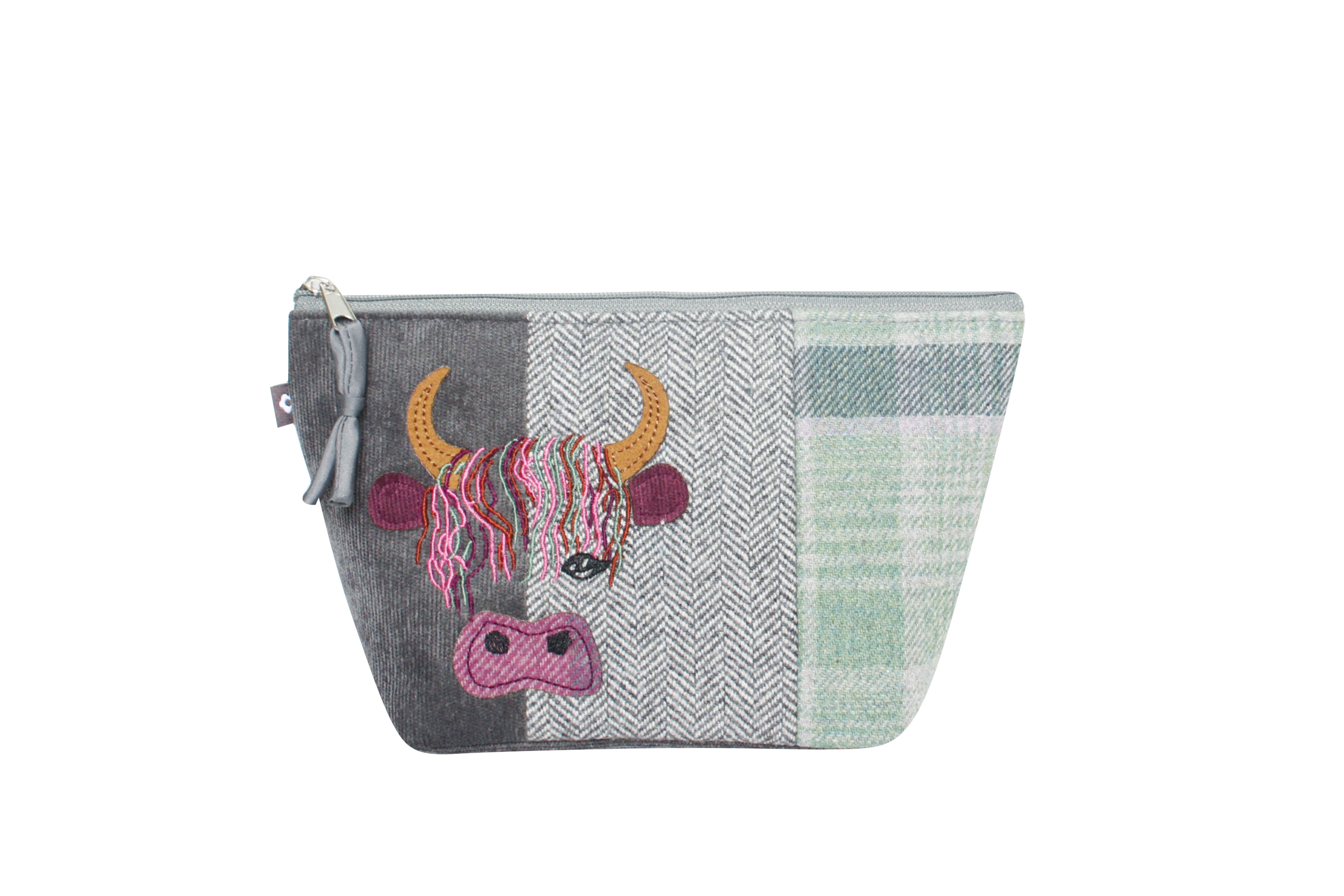 Earth Squared Tweed Highland Cow Simple Make Up Bag