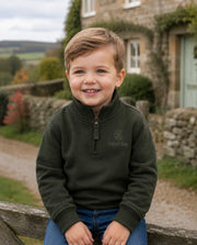 Oxford Blue Kids 1/4 Zip Khaki Fleece