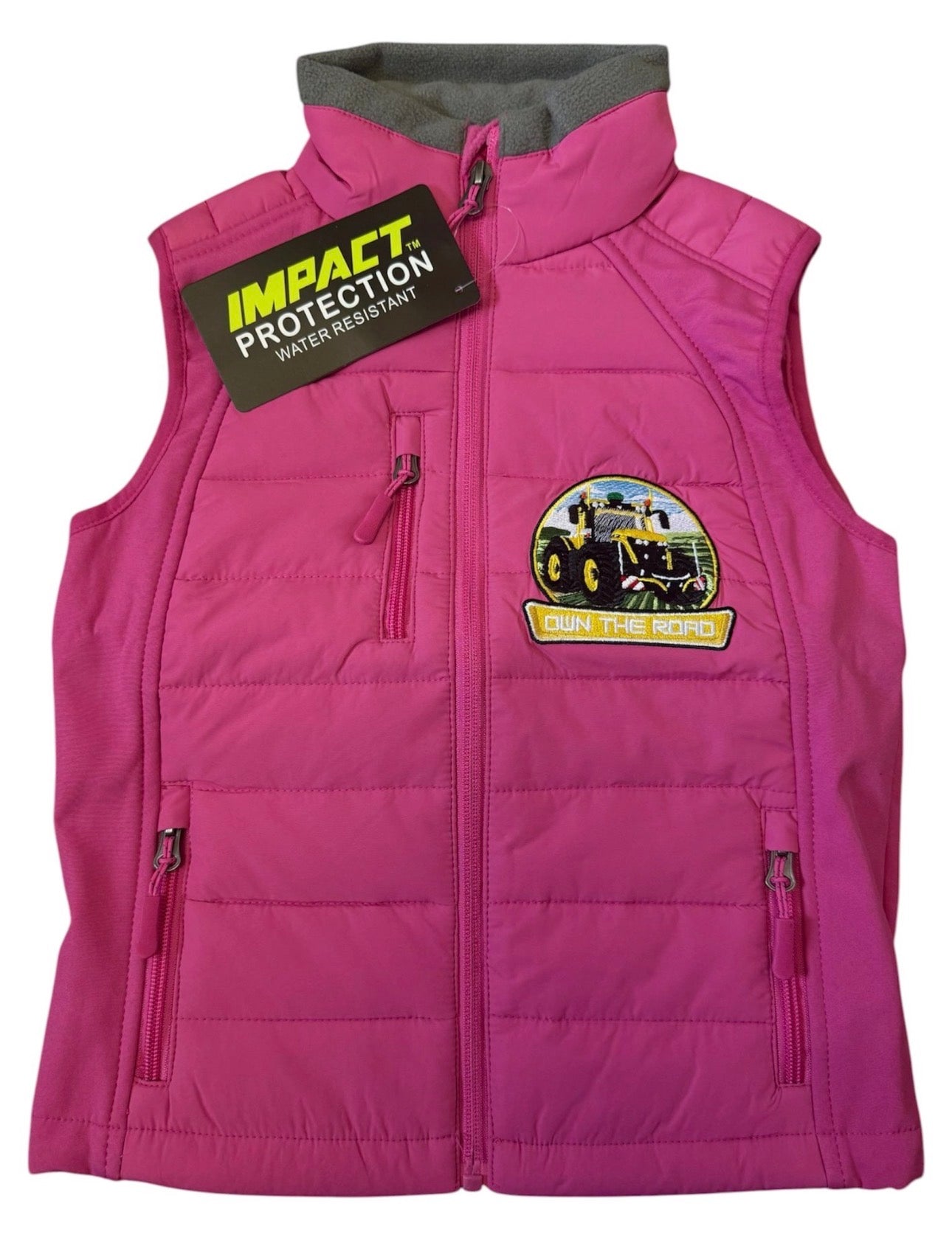 Kids Impact Pink Quilted Bodywarmer - Own The Road  "Maximum Load Minimum Time"