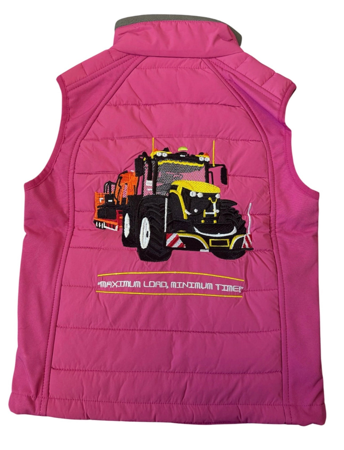 Kids Impact Pink Quilted Bodywarmer - Own The Road  "Maximum Load Minimum Time"