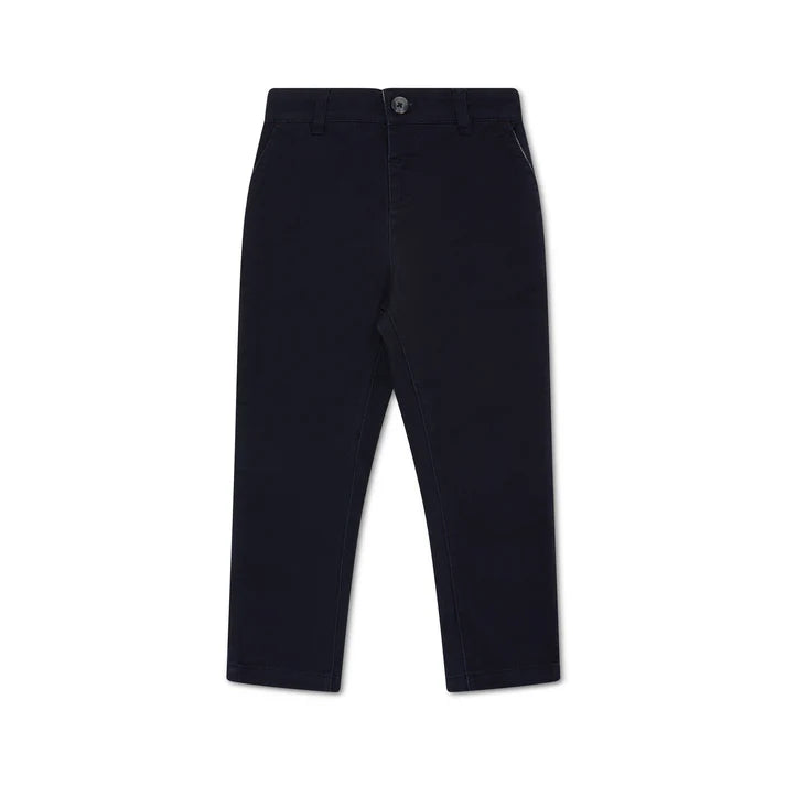 Eleanor Charles - Navy With Burgundy Trim Chino Trousers