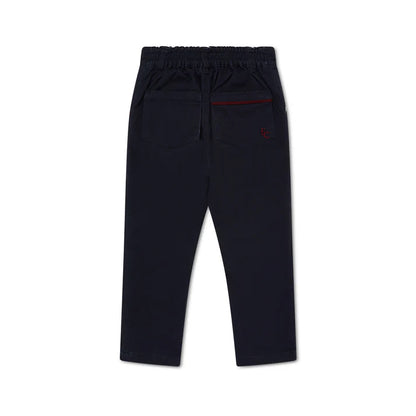 Eleanor Charles - Navy With Burgundy Trim Chino Trousers