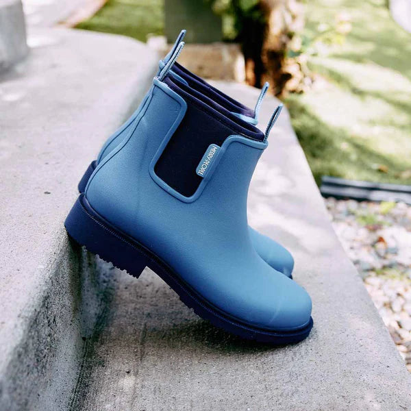 Merry People Bobbi Denim Blue Ankle Wellington Boot