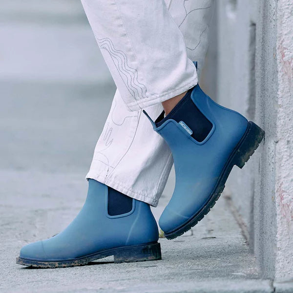 Merry People Bobbi Denim Blue Ankle Wellington Boot