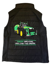 Kids Impact Black Quilted Bodywarmer Green Machine "Hauling The Dream"