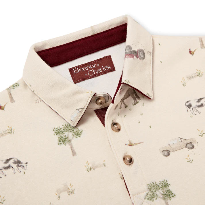 Eleanor Charles - On The Farm Print Polo Shirt
