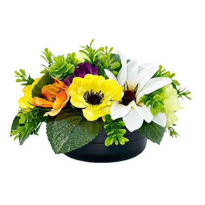 Green Dahlia Camellia Anemone - Weighted Flower Grave Pot  24 Cm - FB1067YU