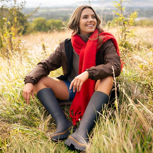 Merry People Fergie Tall Wellington Boot - Oxford Blue