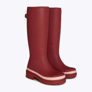 Merry People Fergie Tall Wellington Boot - Beetroot Red