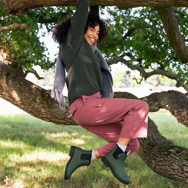 Merry People Bobbi Forest Green Ankle Wellington Boot