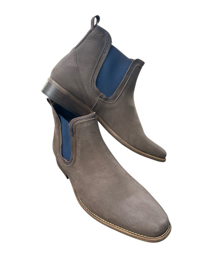 Escape Mens Austin Leather Chelsea Boots in Charcoal