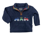 Shire Classics Tractor Fleece in Navy with Brown Trim