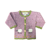 Merino Wool Sheep Cardigan - Lilac