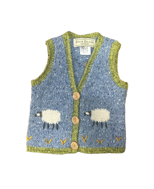 Merino Wool Sheep Waistcoat - Blue