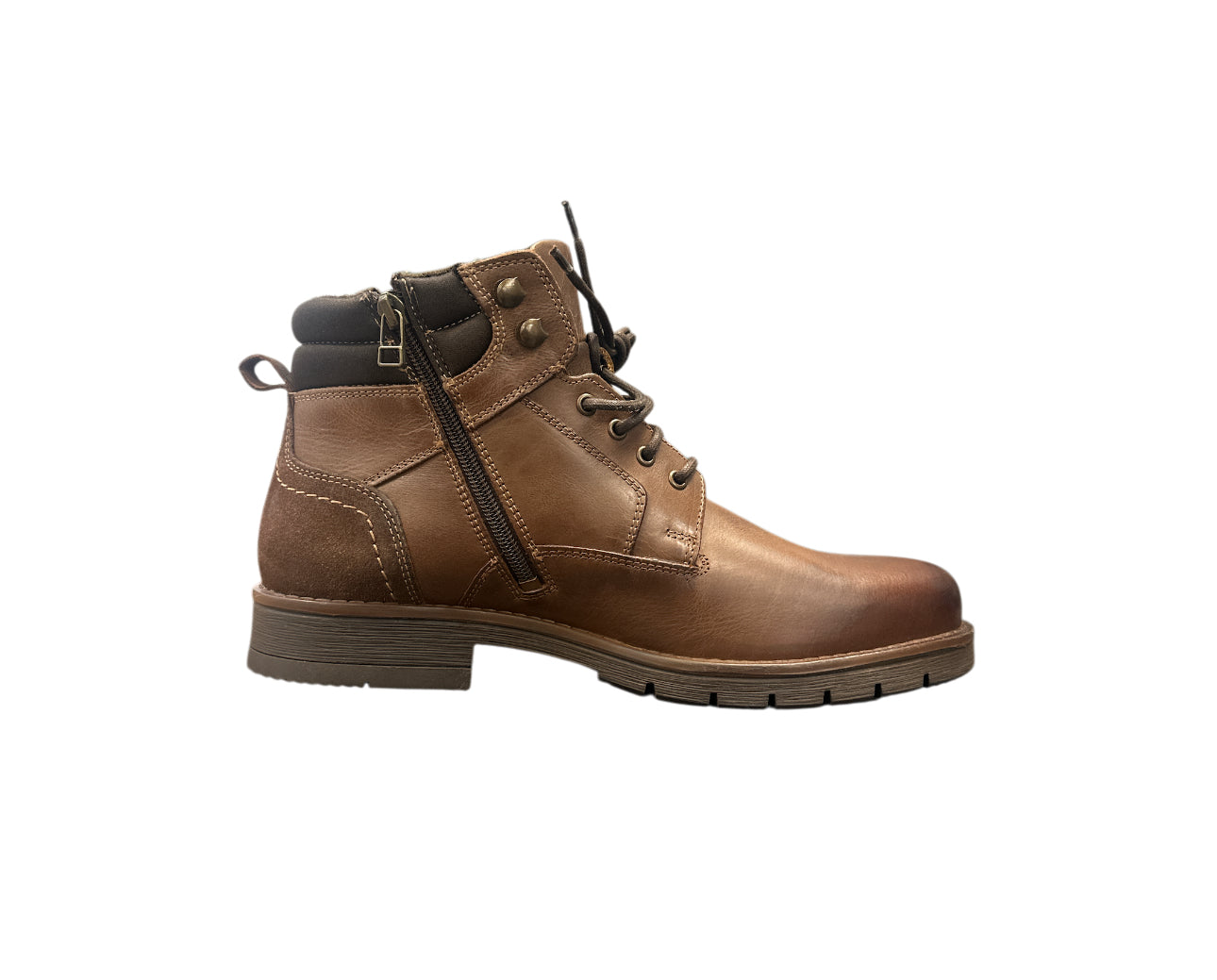 Corrib Jones Cognac Lace/Zip Leather Boots