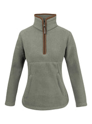 Jack Pyke Ladies Half Zip Sherpa Fleece Pullover in Sage