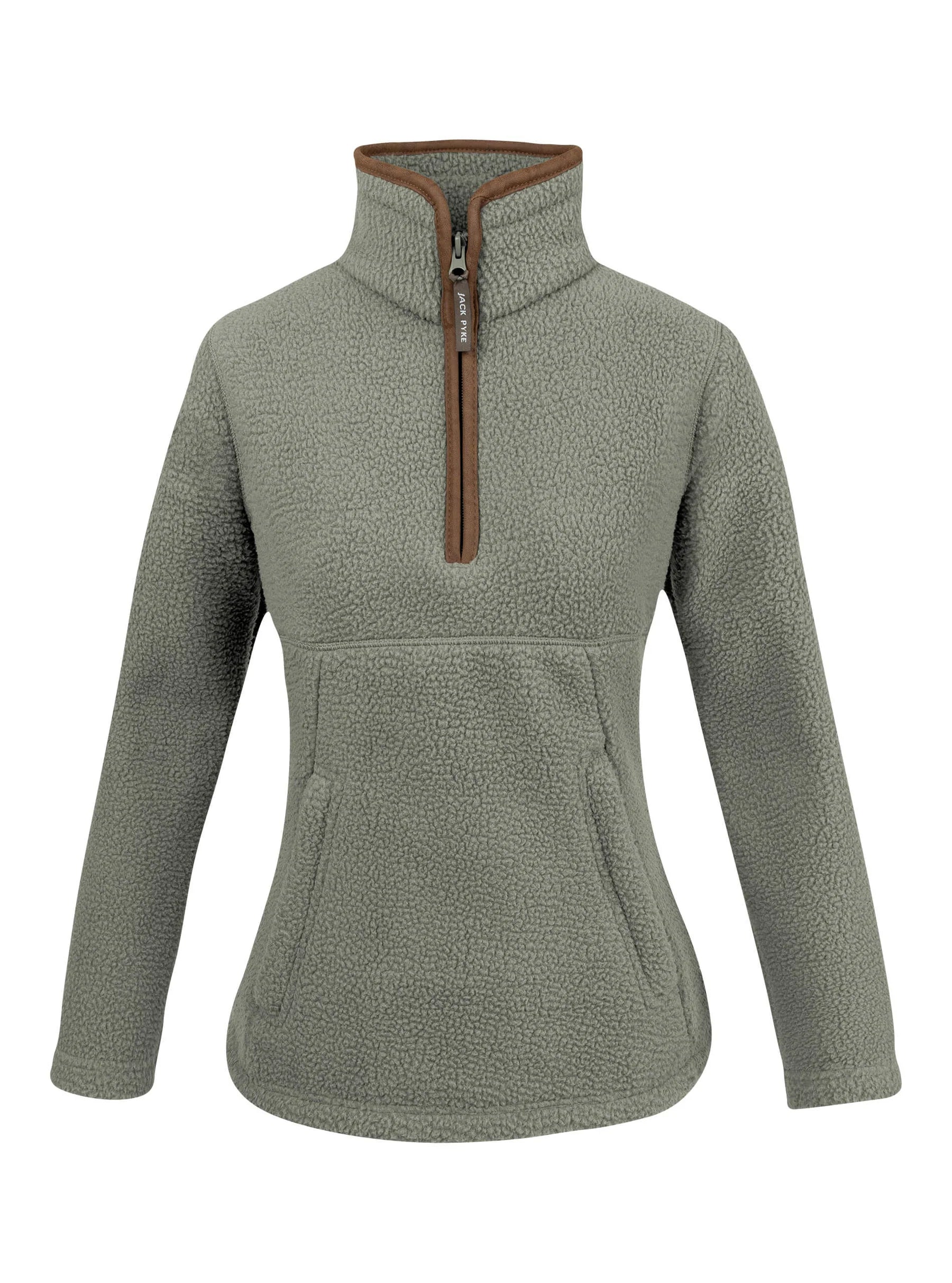 Jack Pyke Ladies Half Zip Sherpa Fleece Pullover in Sage