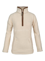 Jack Pyke Ladies Half Zip Sherpa Fleece Pullover in Sail