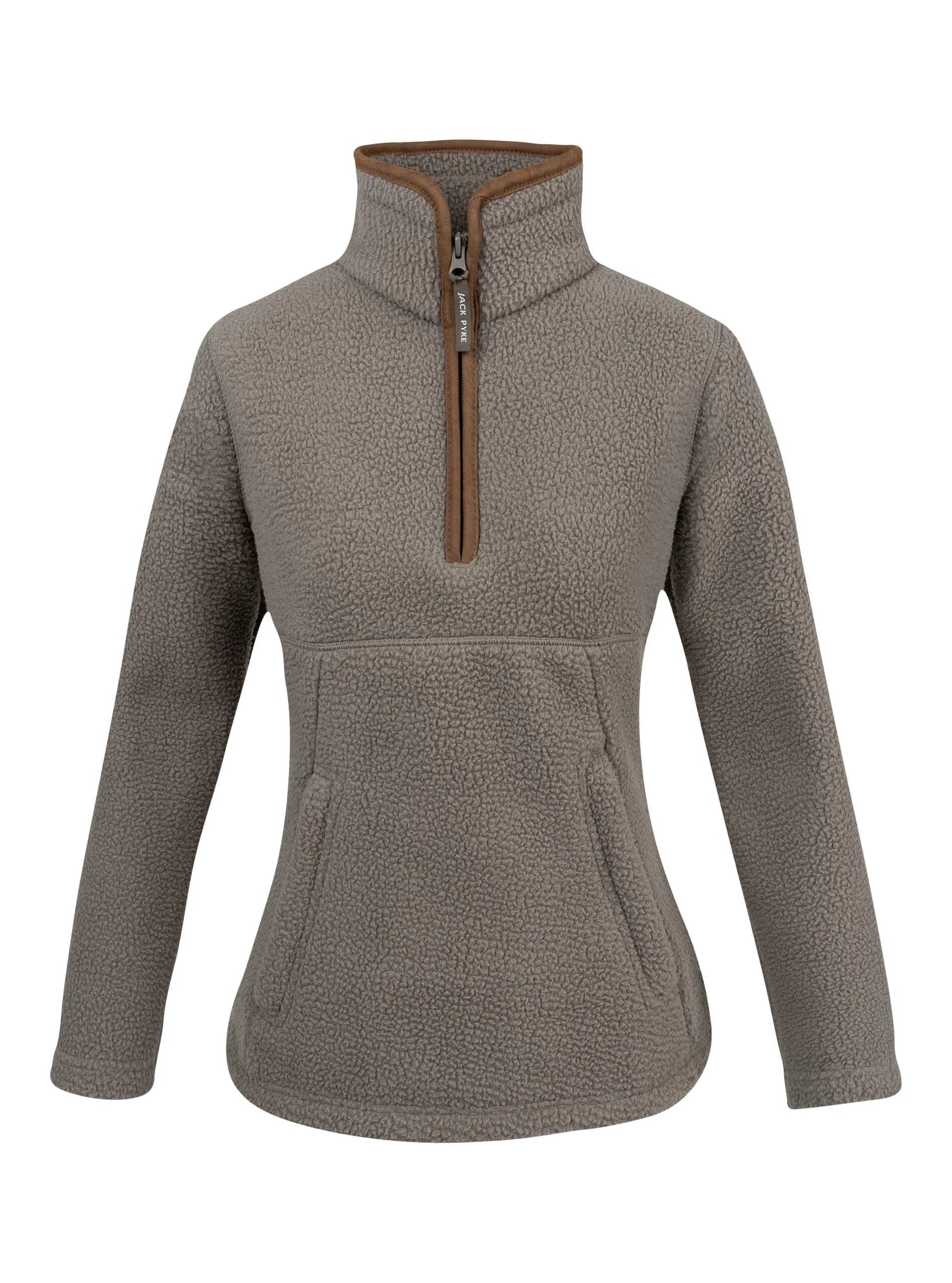 Jack Pyke Ladies Half Zip Sherpa Fleece Pullover in Shiitake