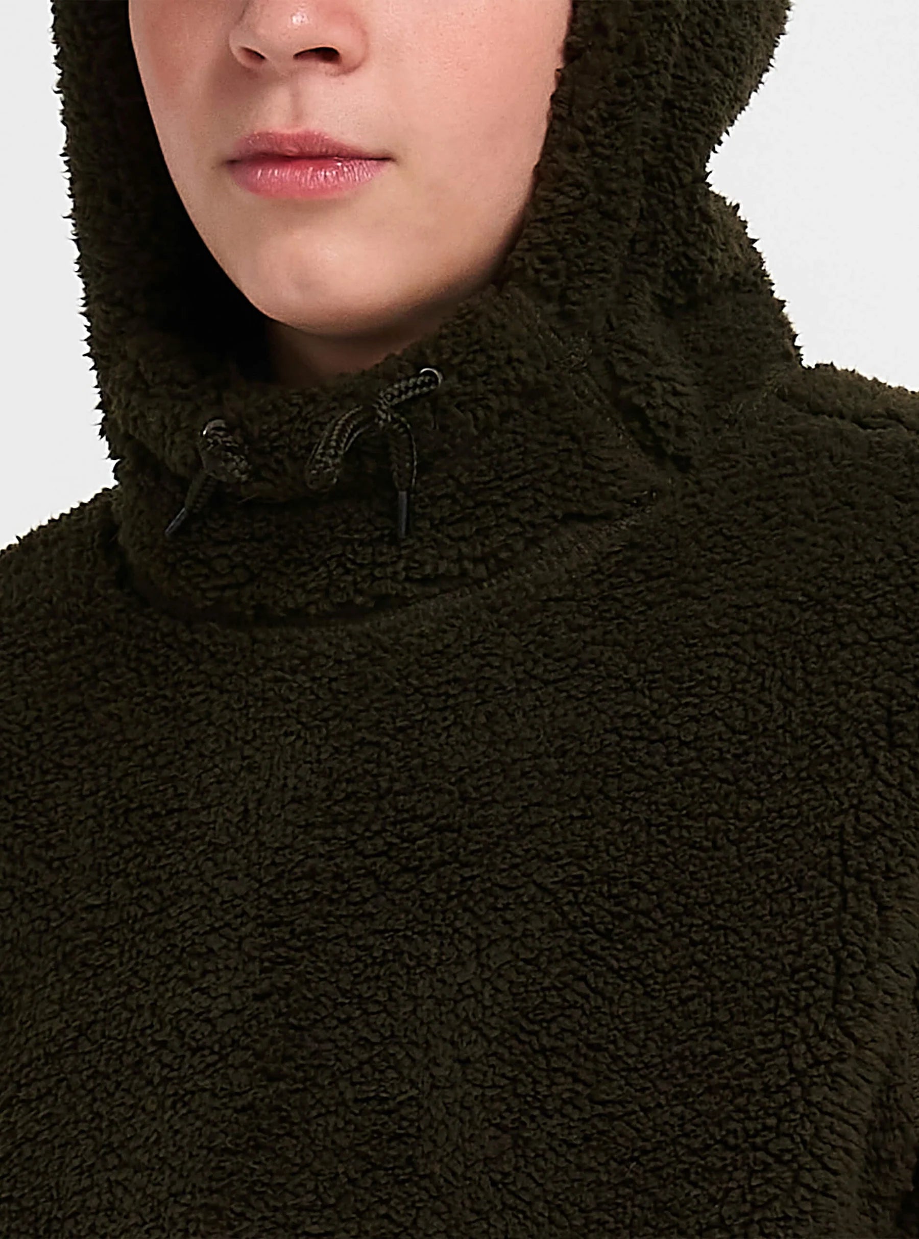 Jack Pyke Kids Sherpa Fleece Hoddie in Dark Olive