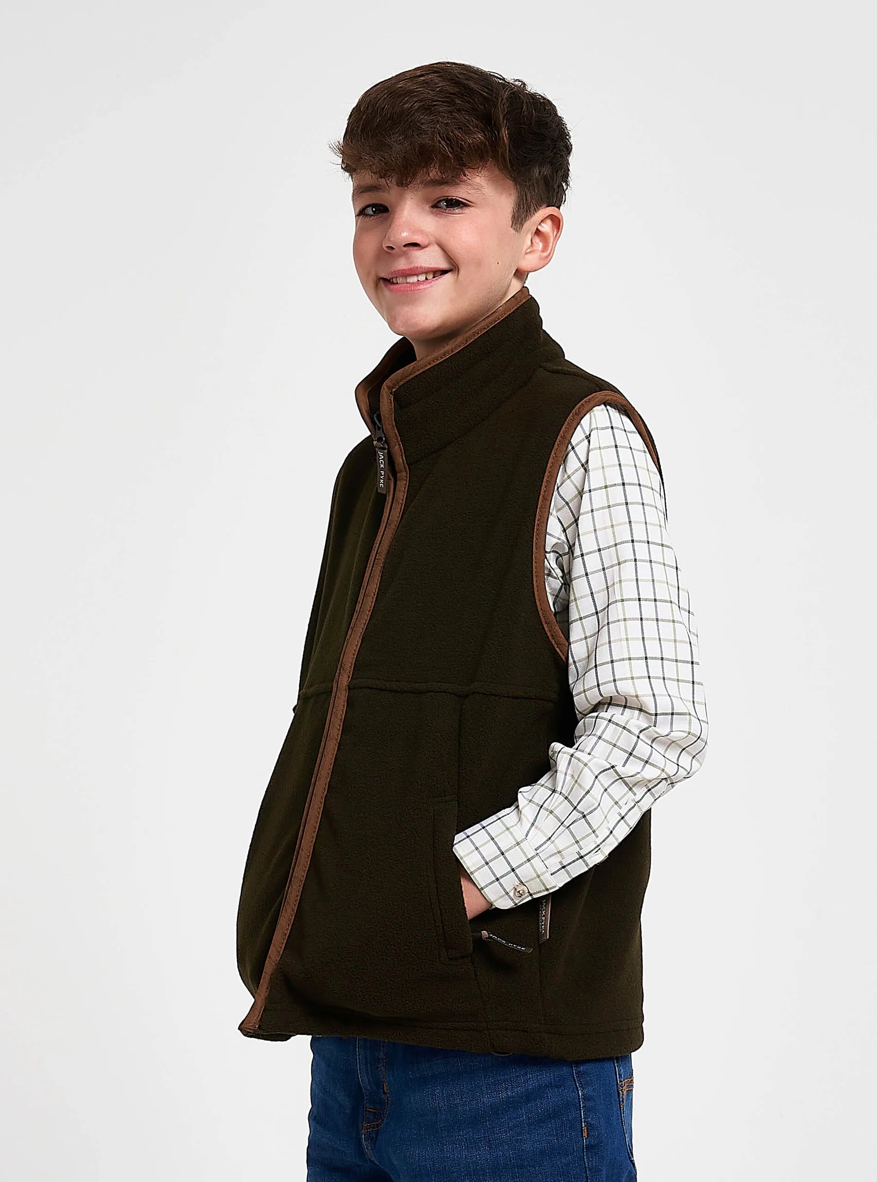 Jack Pyke Kids Countryman Thermal Fleece Gilet in Dark Olive