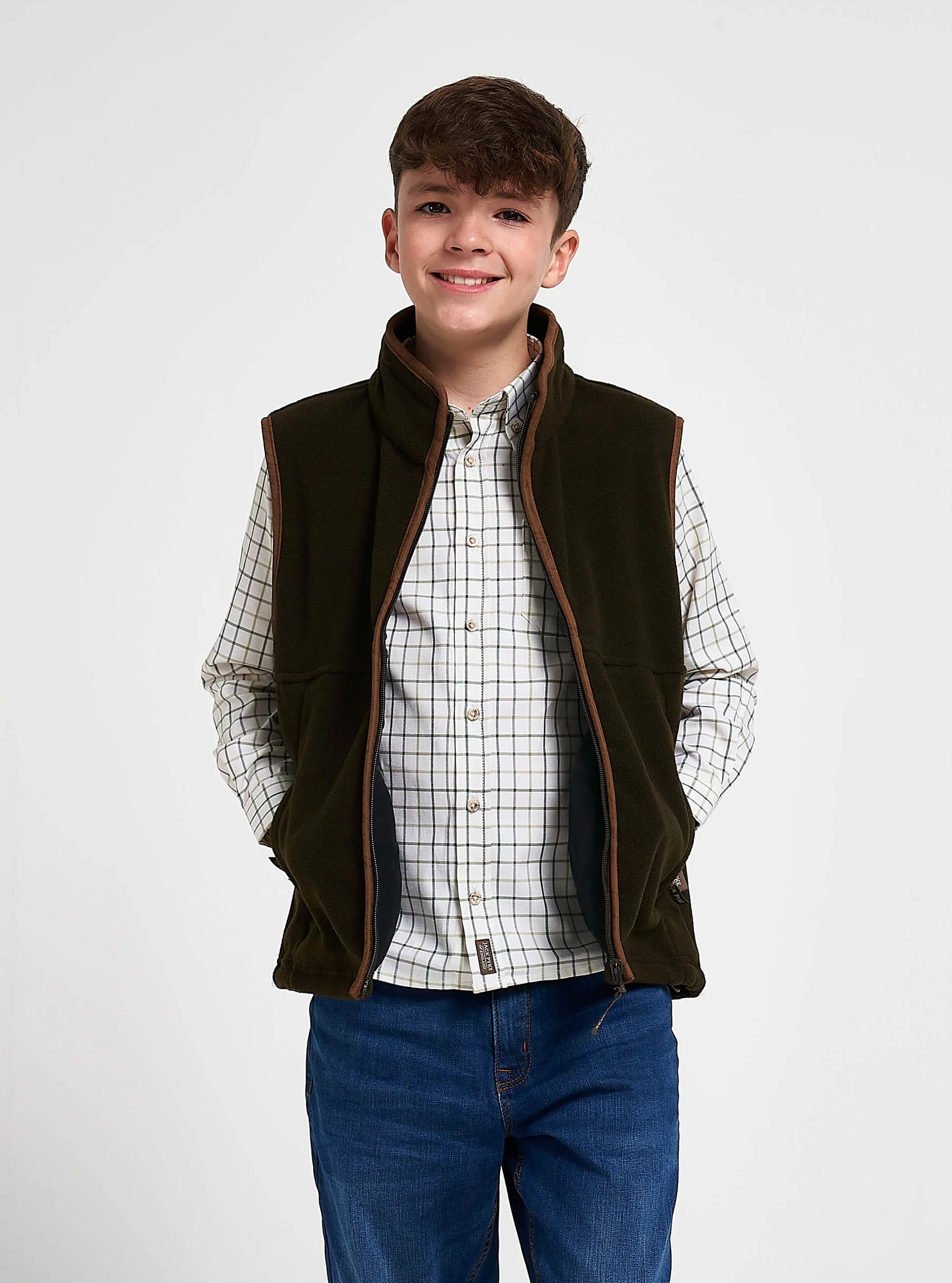 Jack Pyke Kids Countryman Thermal Fleece Gilet in Dark Olive