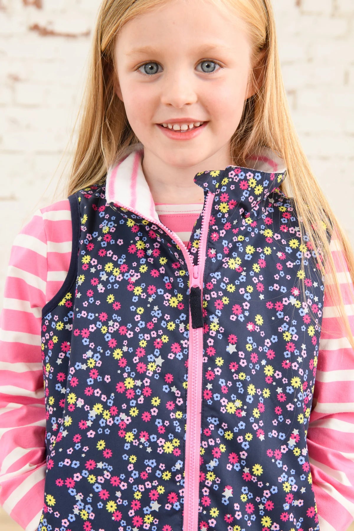 Lighthouse Girls Alex Gilet - Navy Floral