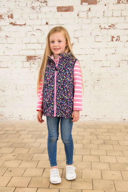 Lighthouse Girls Alex Gilet - Navy Floral