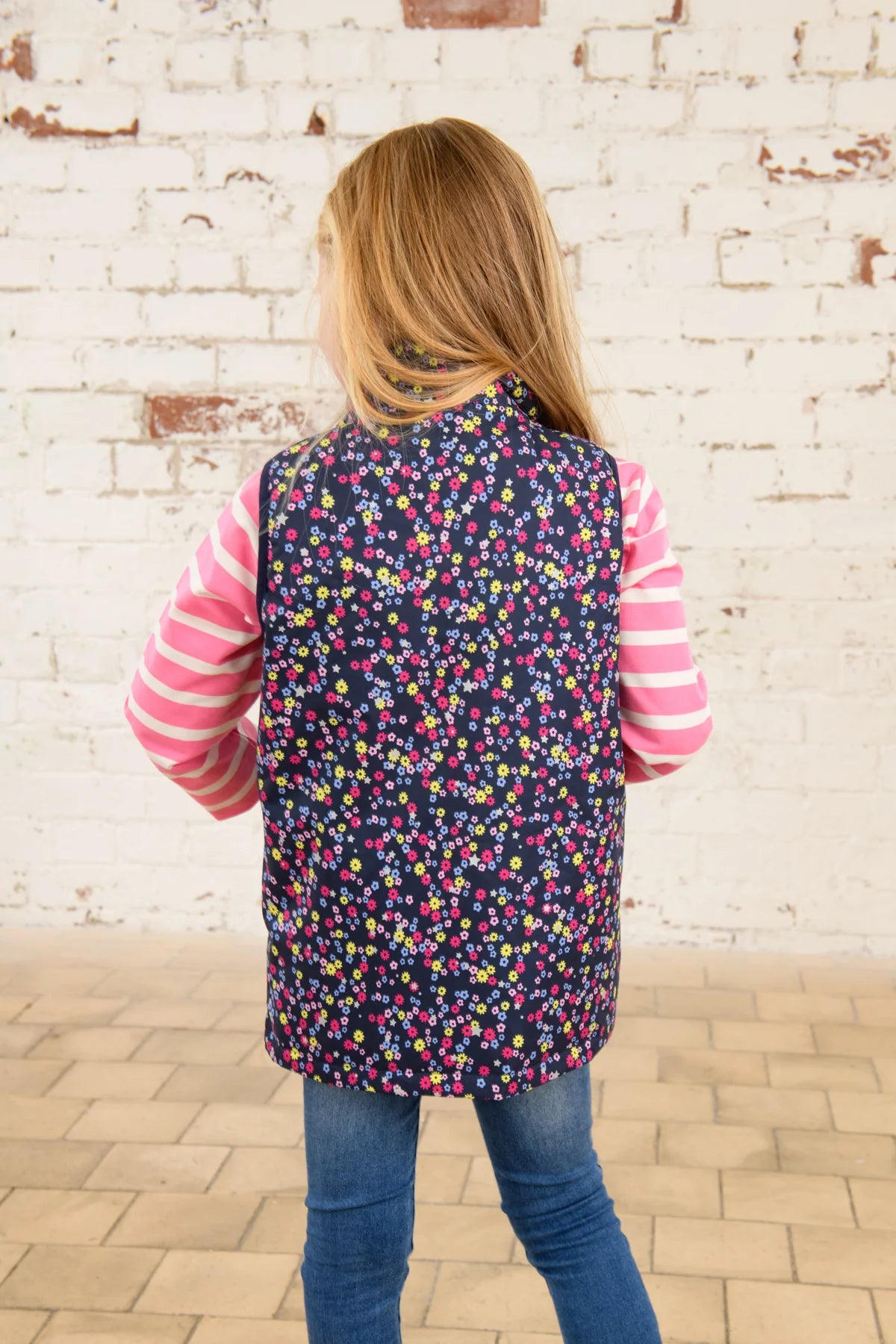 Lighthouse Girls Alex Gilet - Navy Floral