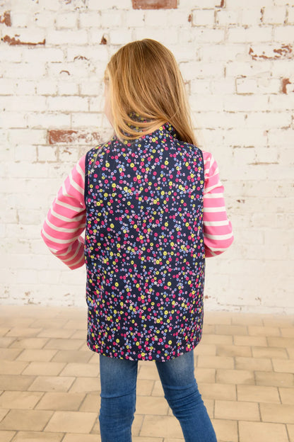 Lighthouse Girls Alex Gilet - Navy Floral