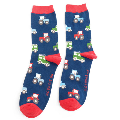 Mr Sparrow On The Farm Navy Bamboo Socks
