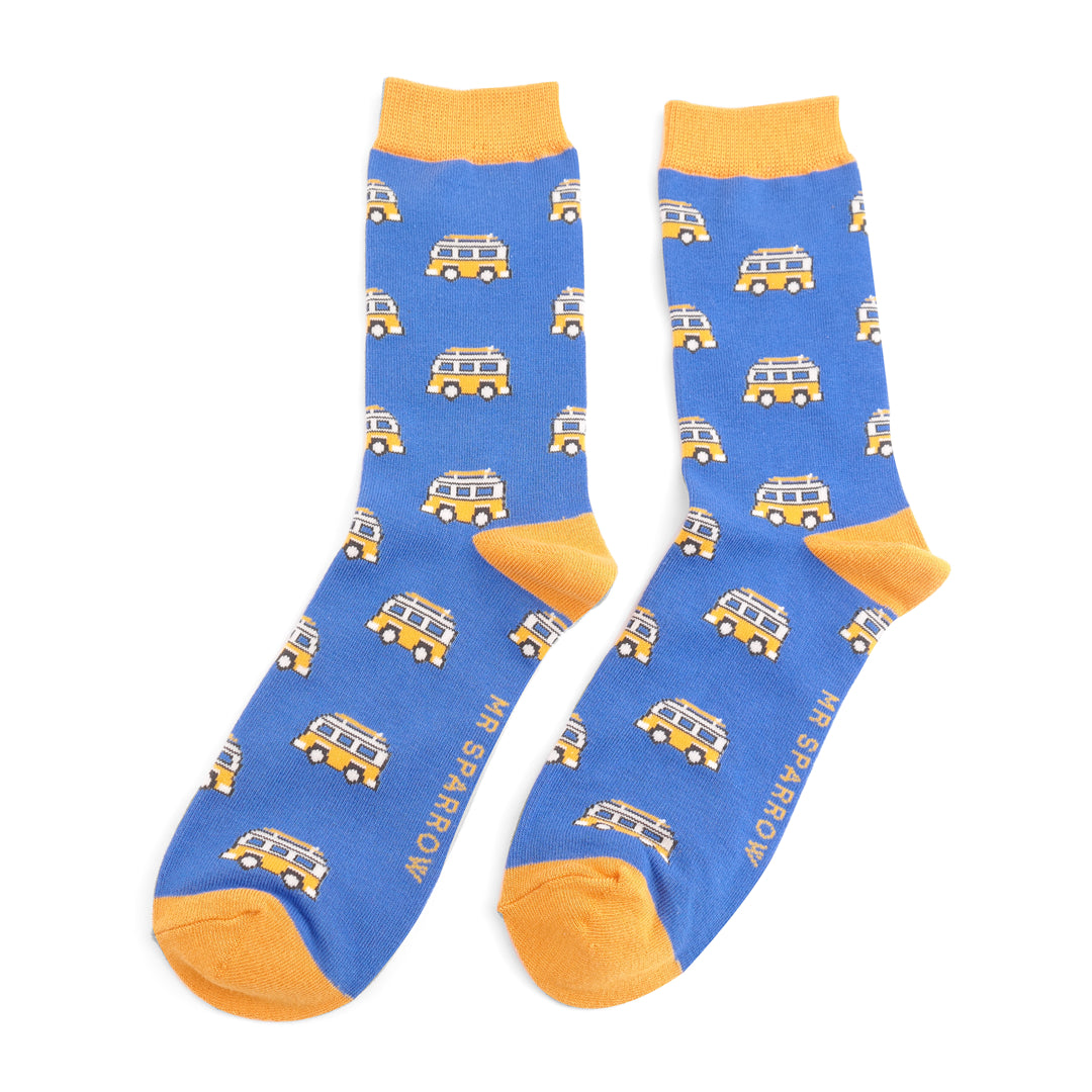 Mr Sparrow Campers Royal Bamboo Socks