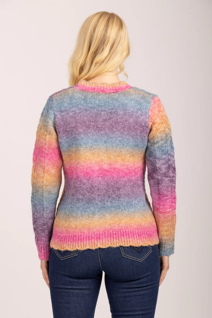 MudFlower Ladies Purple Combo Spacedye Cardigan