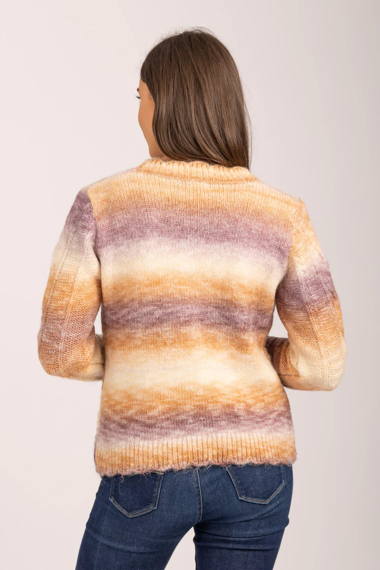 Mud Flower Ladies Brown Combo Spacedye Cardigan