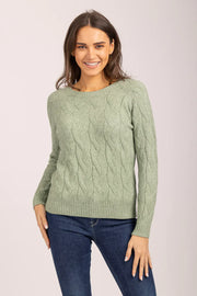 MudFlower Ladies Green Bay Raglan Cabel Jumper