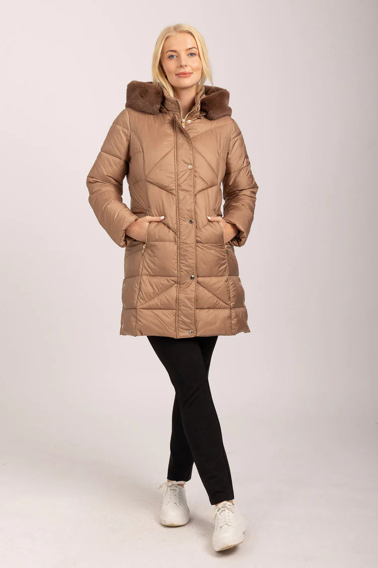 MudFlower Ladies Long Parka Jacket Gold