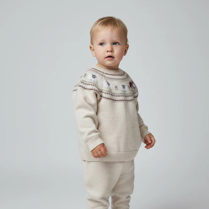 Eleanor Charles - Oatmeal Organic Cotton Sheep Jumper