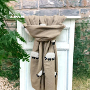 White Sheep on Beige Scarf - At Home in The Country