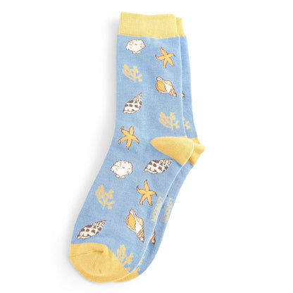 Miss Sparrow Seashells Socks Powder Blue