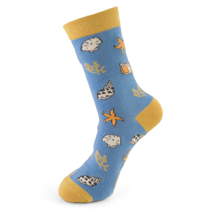 Miss Sparrow Seashells Socks Powder Blue