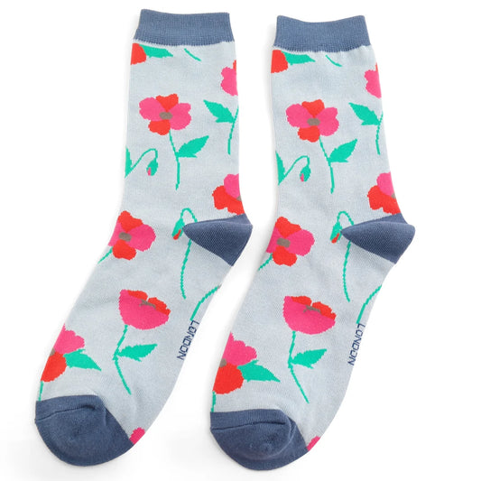 Miss Sparrow Poppy Socks Powder Blue
