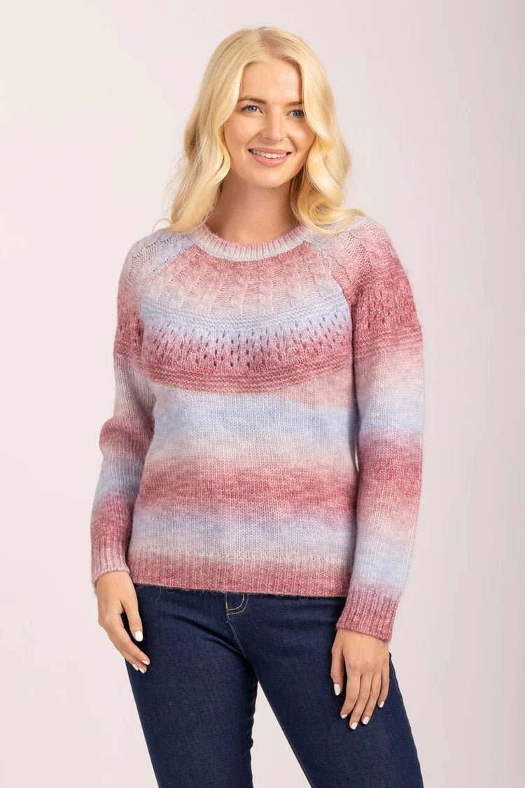 MudFlower Ladies Purple Combo Spacedye Jumper