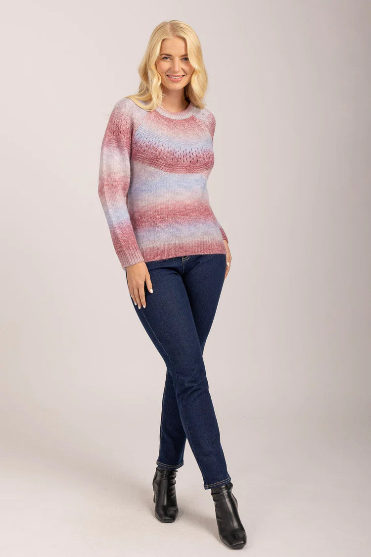 MudFlower Ladies Purple Combo Spacedye Jumper
