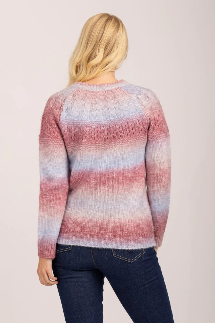 MudFlower Ladies Purple Combo Spacedye Jumper
