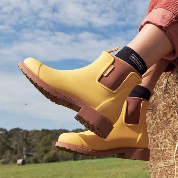 Merry People Bobbi Sunflower Yellow Ankle Wellington Boot