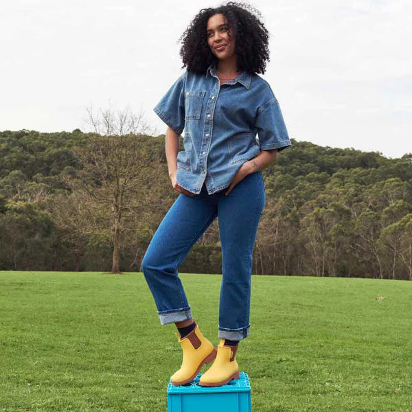 Merry People Bobbi Sunflower Yellow Ankle Wellington Boot
