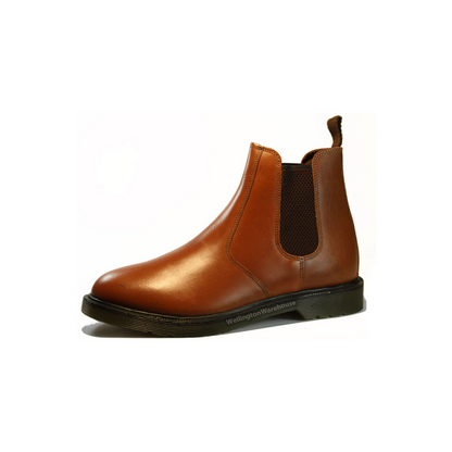 Oaktrak Walton Leather Pull on Boots Chestnut Finish for Boys