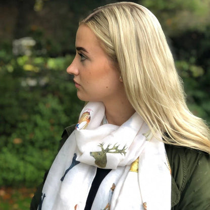 Country Animals Scarf - At Home in The Country