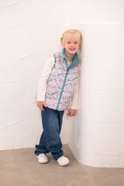 Lighthouse Amber Reversible Gilet - Teal Floral